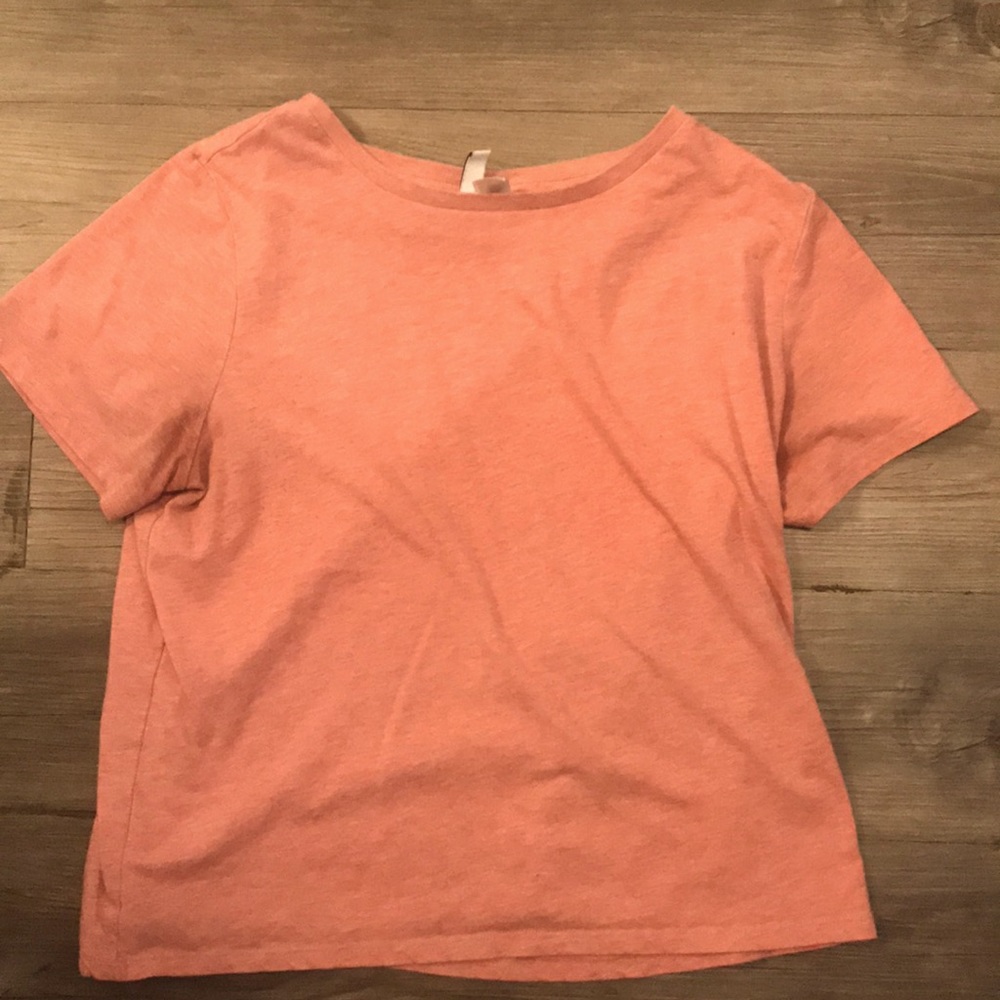 Pink short sleeved Large Crop top from H&M